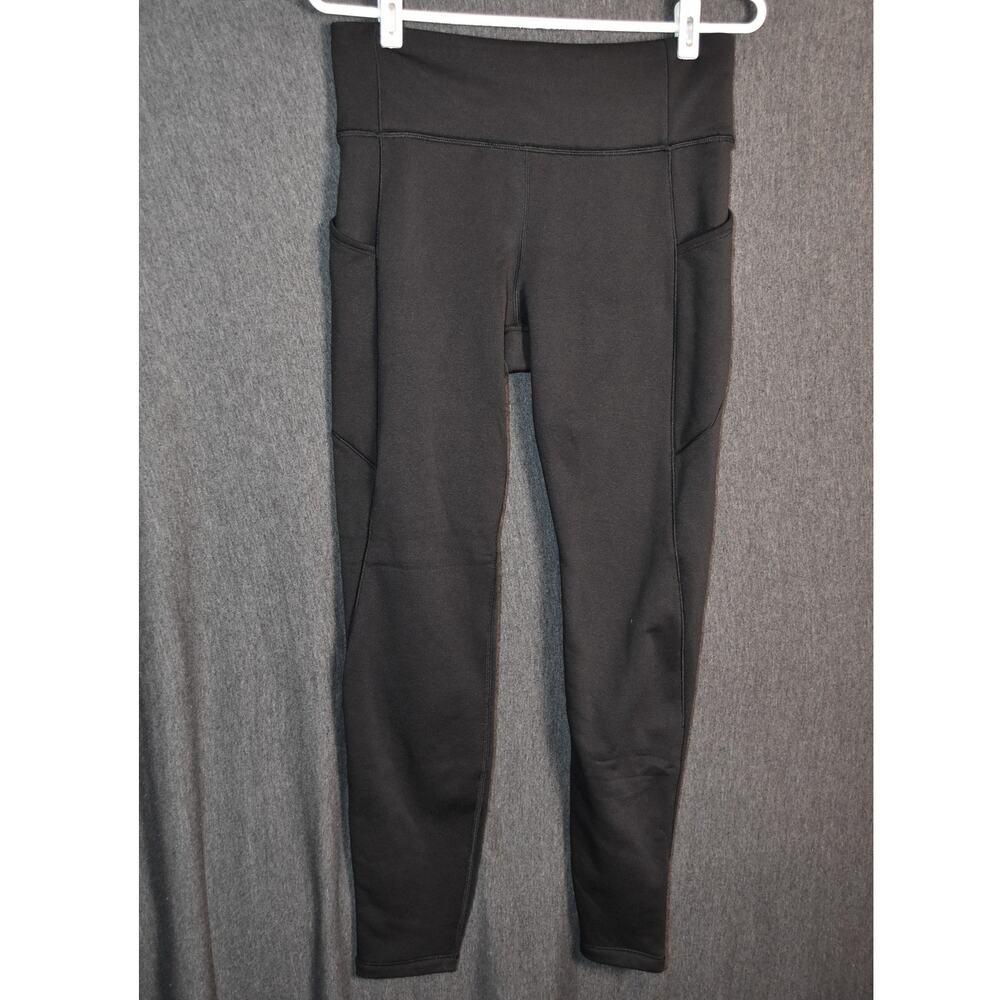 Athleta Women's M Altitude Edge Stash Tights Leggings Black Stretch Active